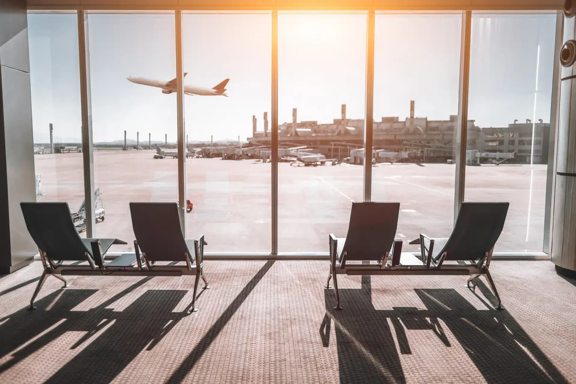 Airport Chairs Plane Shadows Duval County Florida in Duval, Florida